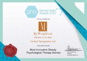 Mental Health Awards 2022 "Most Innovative Obesity Psychological Therapy Service"